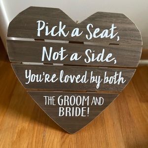 Big tabletop sign for wedding